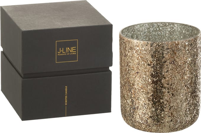 J-Line geurkaars Luxuria - Cookie Crunch - glas - brons - XL - 120U