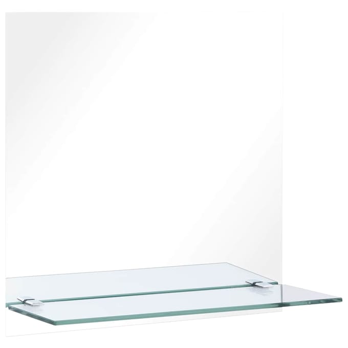 vidaXL - Wandspiegel - met - schap - 40x40 - cm - gehard - glas