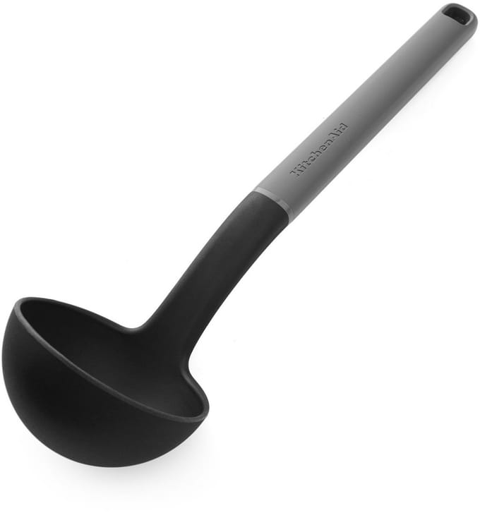 Soeplepel, Pollepel, Serveerlepel, 30 cm, Kunststof/Nylon, Grijs - KitchenAid
