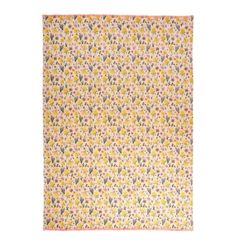 Rice theedoek katoen flower painting print