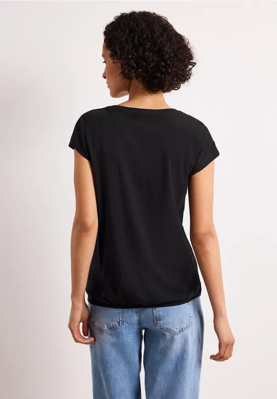 Shirt met losse schouders en gespleten hals