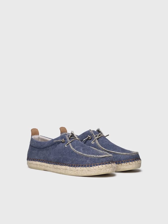 Heren espadrille van stof met veters | ODIN