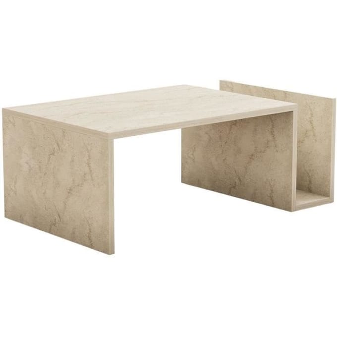 Skye Decor, Salontafel, Memo - Travertine, Gemelamineerde spaanplaat, Travertin, 86,8 x 50 x 32,4 cm