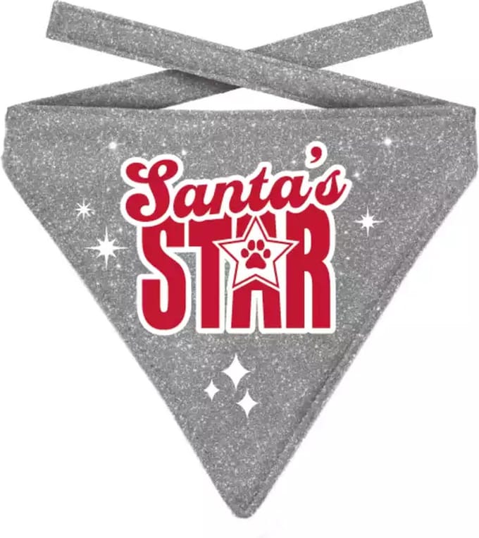 Plenty Gifts Kerst Bandana Glitter Zilver