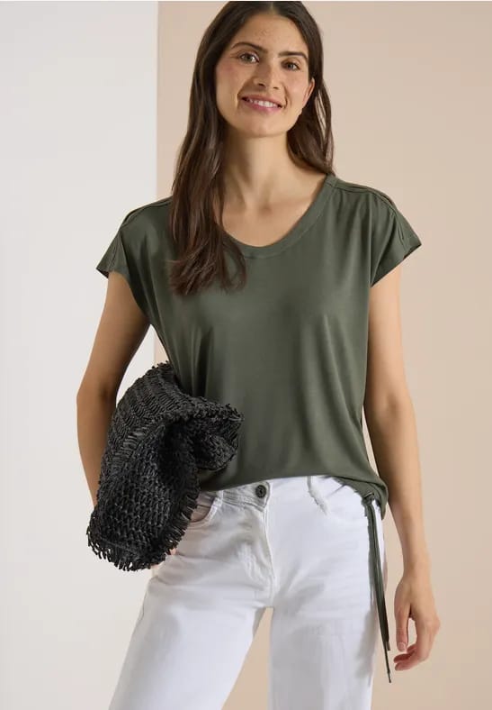 Shirt met afhangende schouders en uitgesneden detail