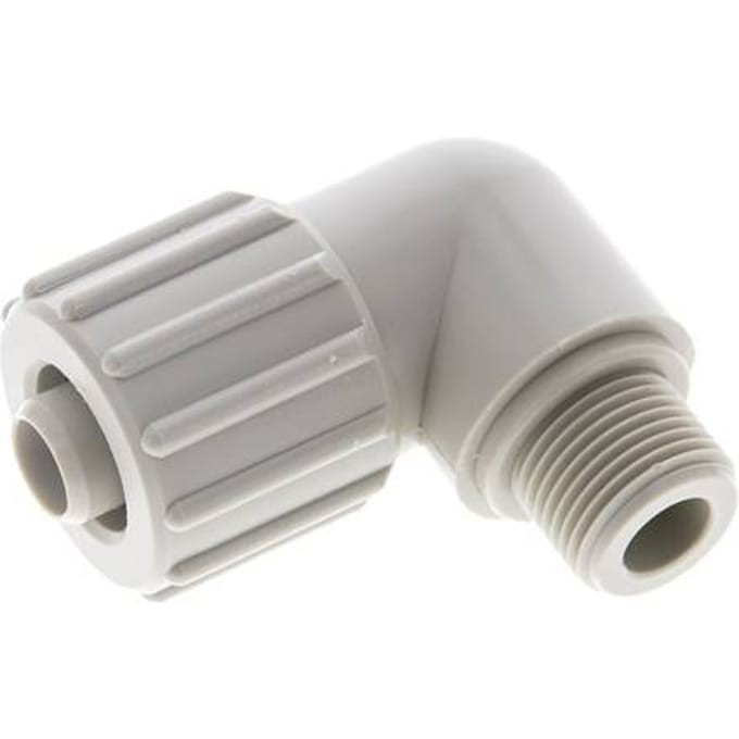 15x9mm & G3/8'' PP L-Vorm Knelfitting Buitendraad 10bar Kunststof en Polyamide
