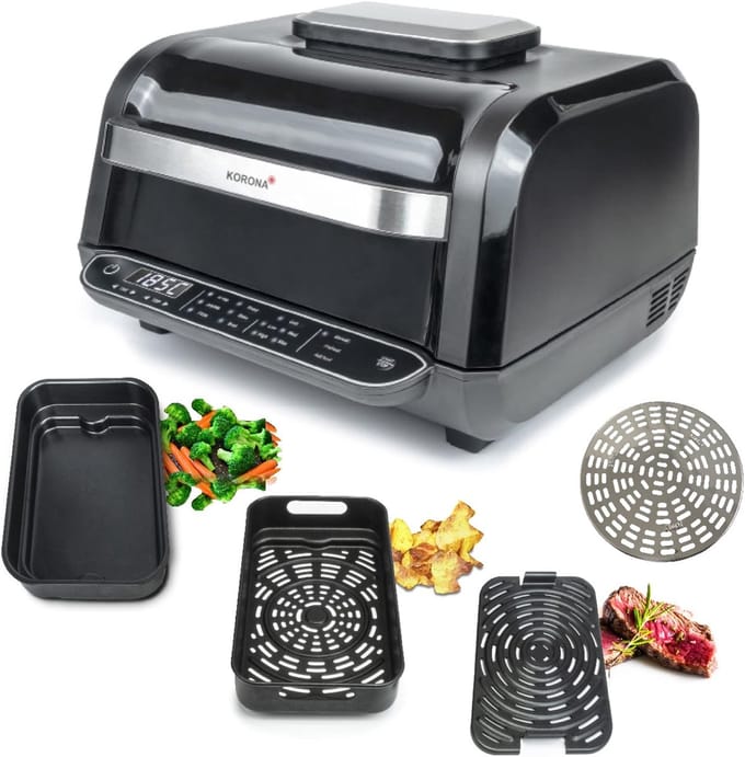 Multifunctionele 8-in-1 Heteluchtfriteuse Oven met Grill en Pizzafunctie - 6 Liter