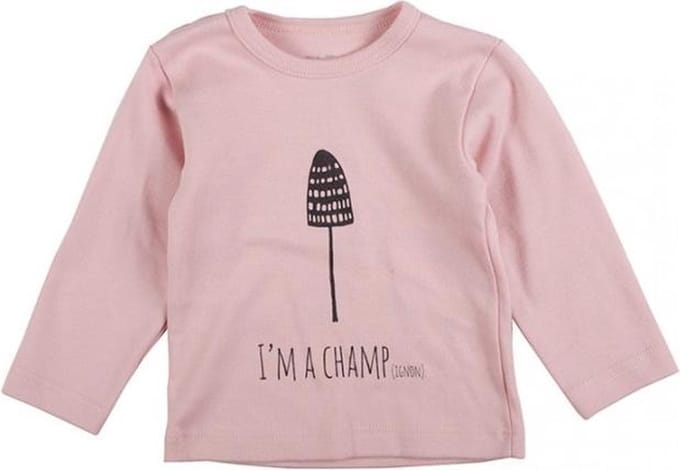 Plum Plum - T-shirt lange mouwen - Gnome "I'm a champ" - Old Pink