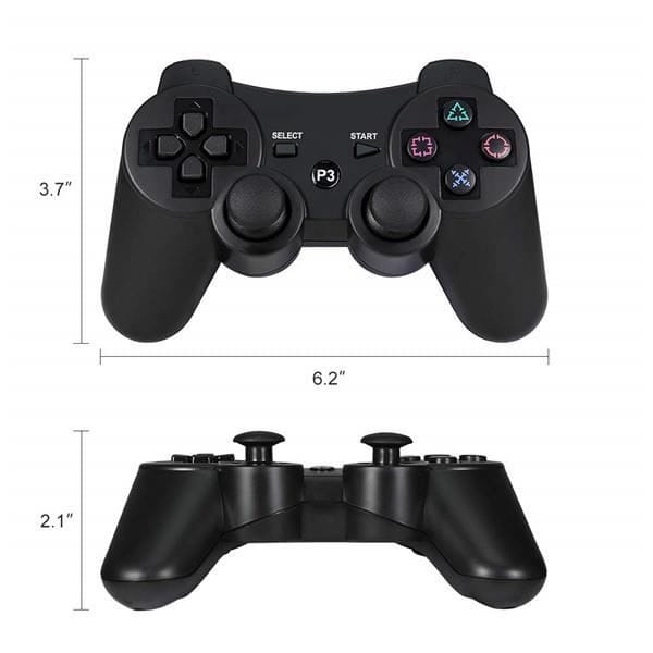 Ps3 Dualshock Controller zonder Draad Dubbele Trilling 6 As(Zesaxis) voor PS3-controller (Wit)