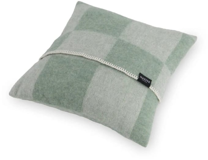WOOOL Kussen - CHECKERBOARD (Groen) - 45x45cm - 100% Wol