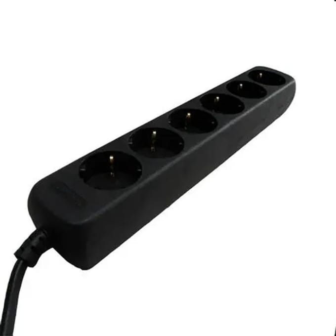 Tafelcontactdoos 6V + RA 3 meter 3x1.5mm2 zwart