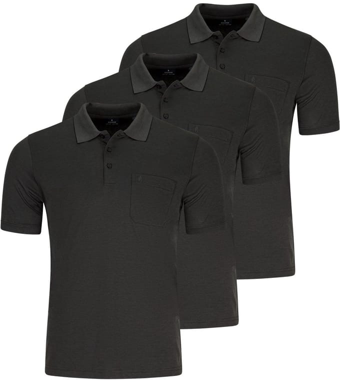 RAGMAN Heren poloshirt 3 pack Basic