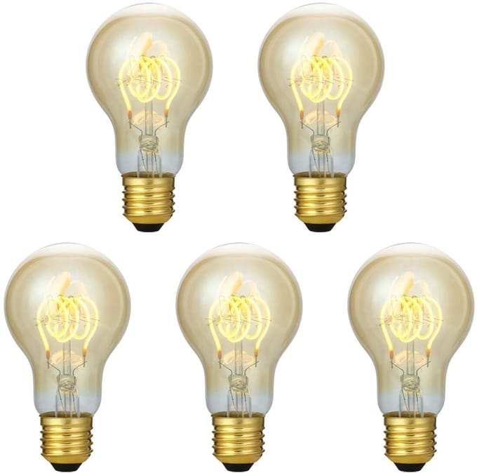 SPL E27 LED Lamp 5W 3 Staps Dimbaar - Extra Warm Wit - LED Filament - Amber - Vervangt 39W - 5 Stuks