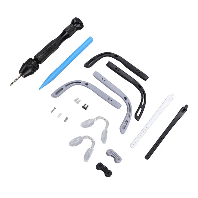 Brilreparatieset Multifunctioneel Universeel Schroeven Neuspads Poten Scharnieren Schroeven Oogglas gray