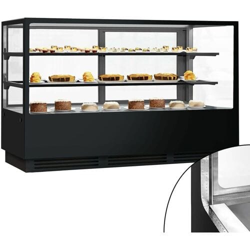 GGM Gastro Kühl- & Kuchenvitrine - 2000mm - Doppelverglasung - mit 2 Ablagen