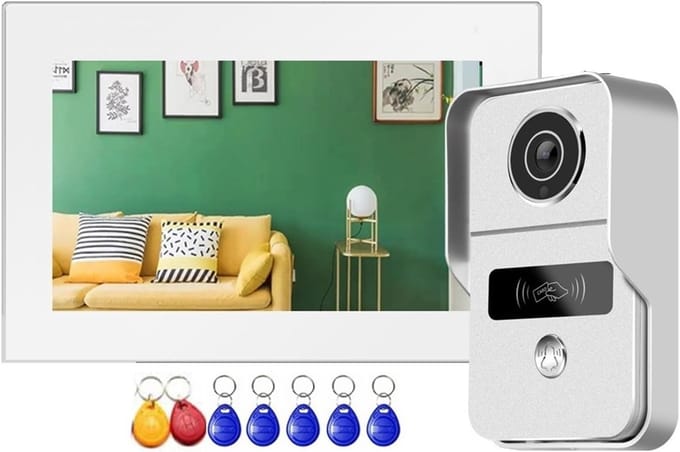 Video Intercom Systeem - Deurbel Camera - Veiligheid Thuis - 1080P HD Beeld - 7 Inch Scherm - Zwart