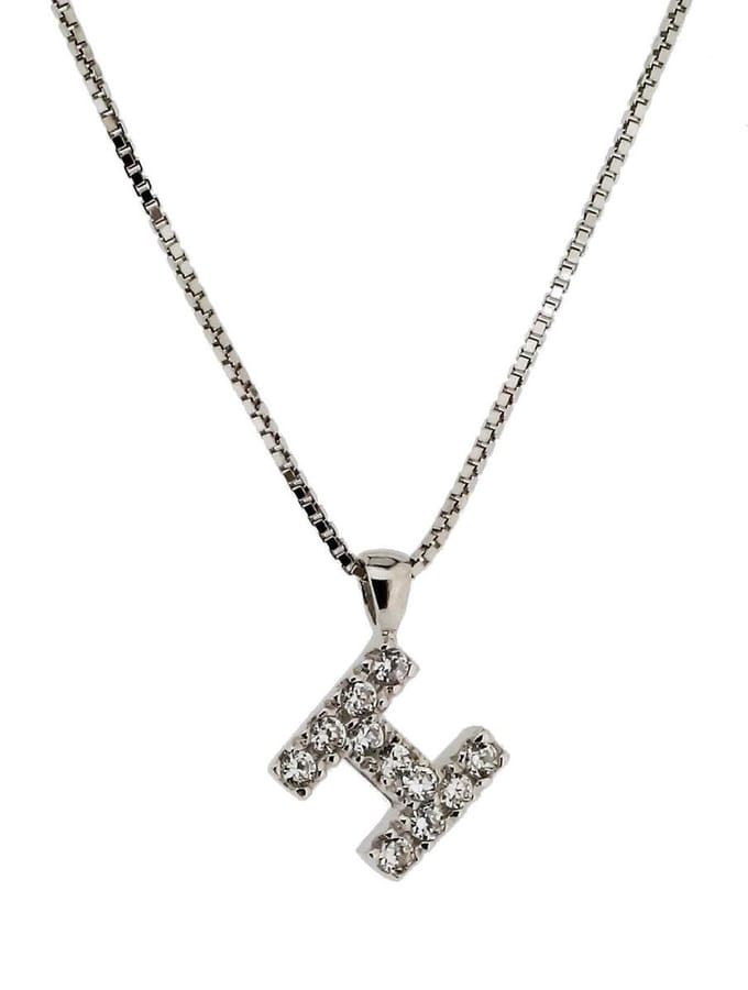 Orphelia Zilver Alphabet hanger met ketting 42 cm Zirconium