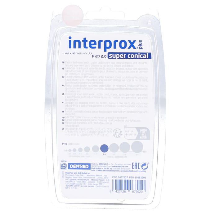 Interprox Plus Ragers Super Conical - Donkerblauw - PHD 2,0 mm - 4 Ragers
