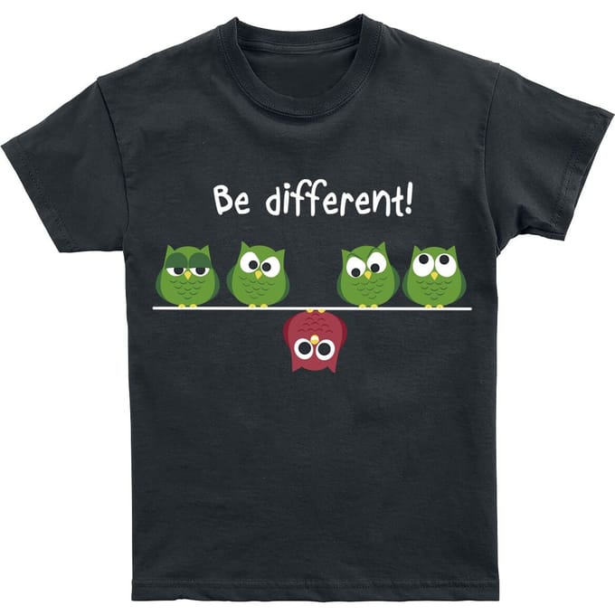 Be Different! - Fun T-shirt voor kinderen - Kids - Be Different! - voor Kinderen - zwart