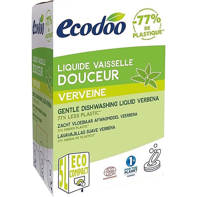 Ecodoo Afwasmiddel vloeibaar zacht verbena bio navul 5 Liter