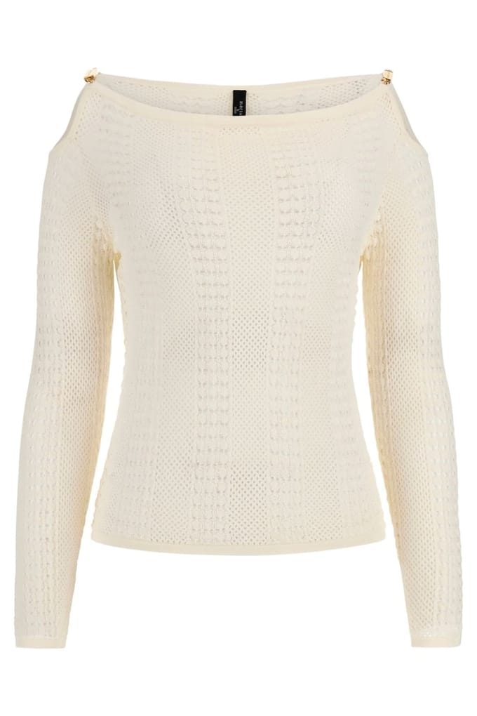 GUESS Marciano By  Emma Ls Cut Out Top Sweater Sandy Shore Taglia: M | Maglioni a maglia Outlet | Donna | Marrone