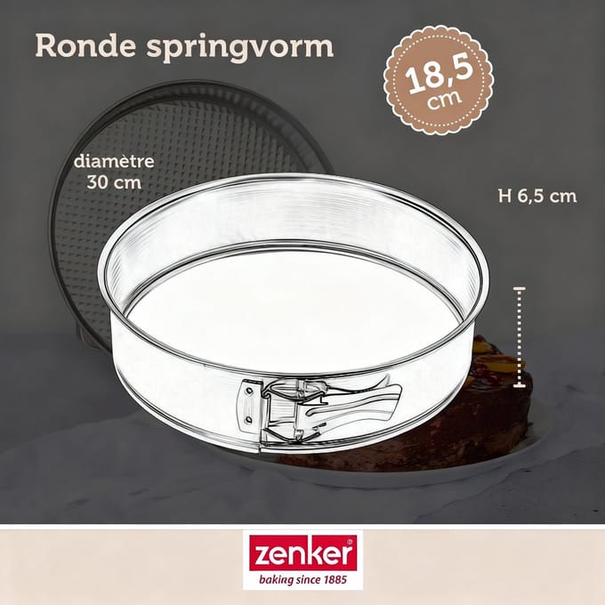 Springvorm met scharnier 18,5 cm Zenker Silver