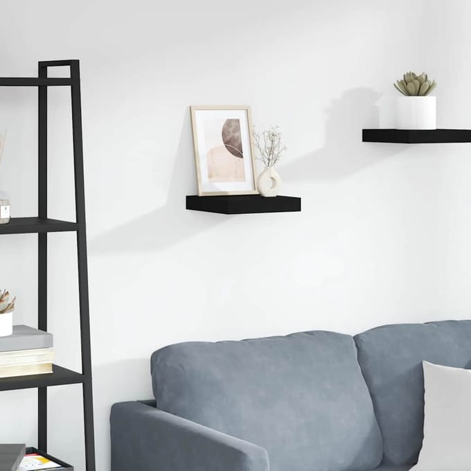 vidaXL - Wandschap - zwevend - 23x23,5x3,8 - cm - MDF - zwart
