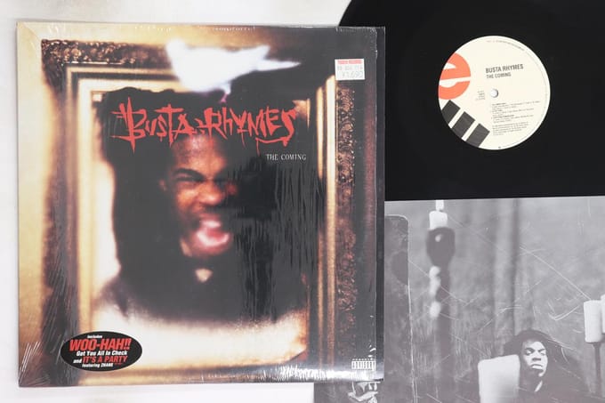 LP Plaat BUSTA RHYMES - Coming 617421 ELEKTRA 1996 US Rap & Hip-Hop/R&B Gebruikt white