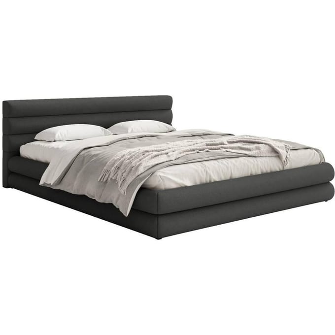 Gestoffeerd bed Alvaro chenille 140 x 200 met beddengoedcontainer | NADUVI Collection