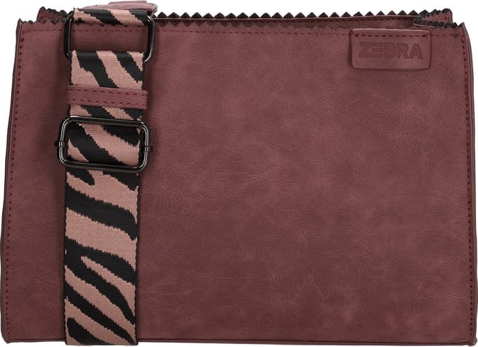 Zebra Trends Merel Crossbody Schoudertas - Trendy Zebra print Schouderband - Bordeaux rood