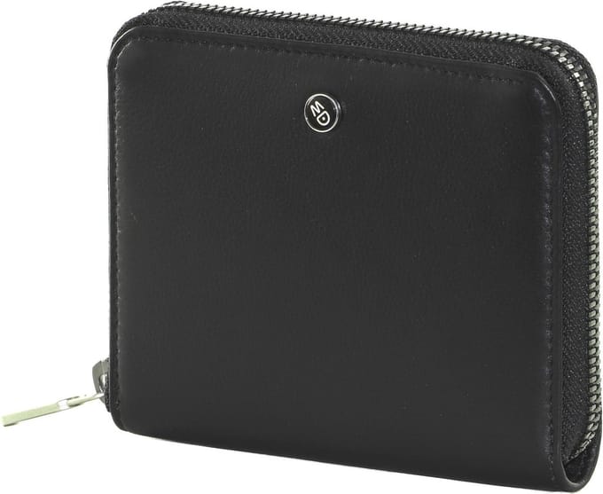 MANDARINA DUCK Leren Portemonnee Downtown Zip Wallet Black Zwart