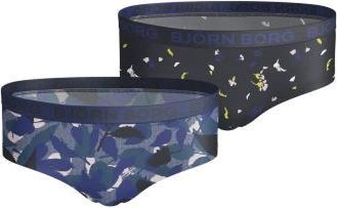 Bjorn Borg Hipster BB Autum Leaf & BB  Paper Flower - Ondergoed - Meisjes - 2 Pack - Surf The Web - Maat 122
