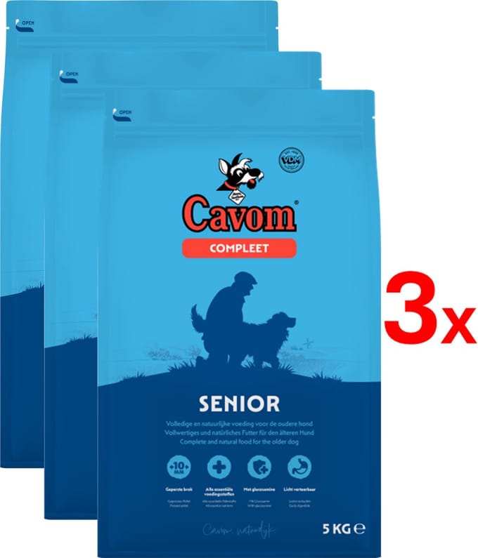 Cavom compleet Senior - geperste brokken - 3x 5 kg