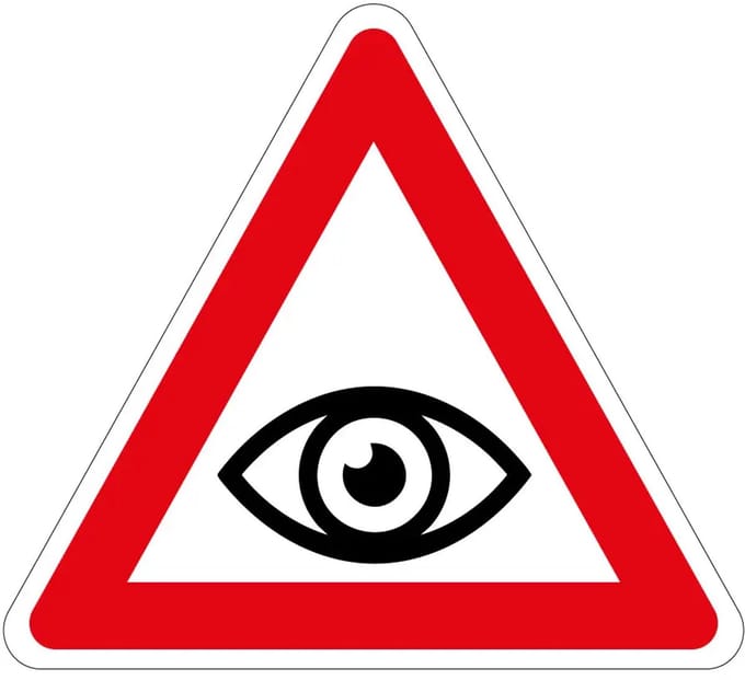 Blijf binnen gezichtsveld sticker | 20 cm