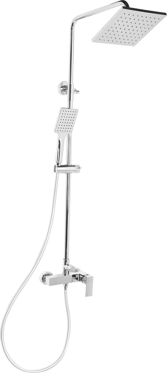 CATAGENA - Douchemengkraan set met regendouche - Zilver - Messing