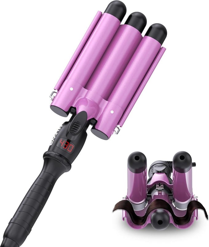 3 Loop Krultang & Haar Crimper met LCD Display - Professionele Haarstyler voor Golvend Haar