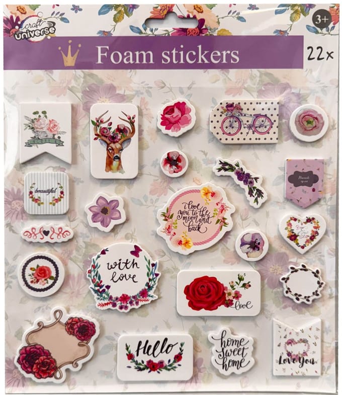 Colour Flowers schuimsticker 22 stukjes