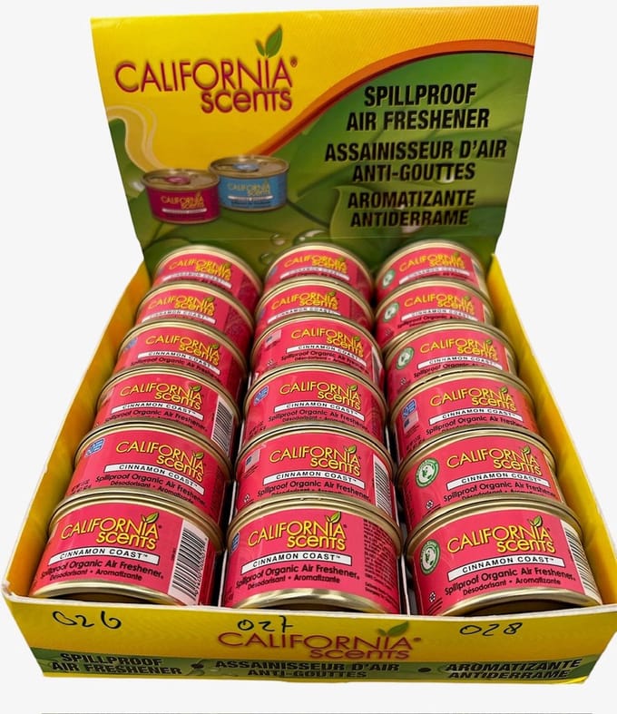 California Scents Airfreshner Cinnamon Coast - 18 stuks - inclusief doseerdeksel!