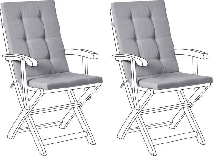 MAUI PREMIUM - Tuinkussen set 2 stuks - Lichtgrijs - Polyester