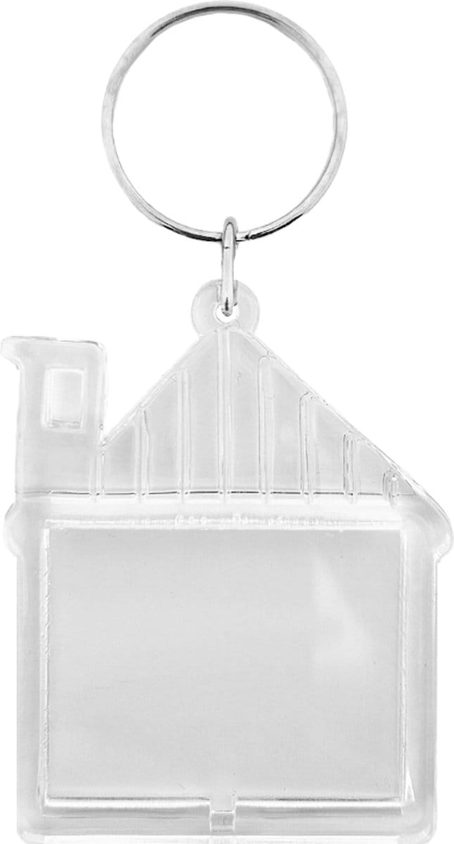 CombiCraft Plexiglas sleutelhanger blanco huis 43x53mm - 25 stuks