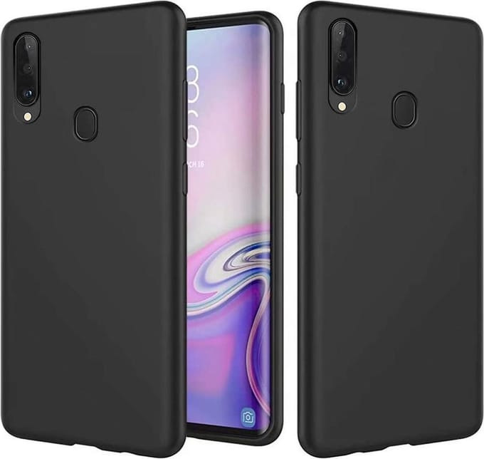 Soft Backcover Hoesje Geschikt voor: Samsung Galaxy A21 - Silicone - Zwart