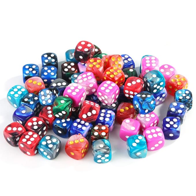 D6 Dobbelsteen Set voor Bordspellen 12mm Gemengde Kleuren 10-Pack