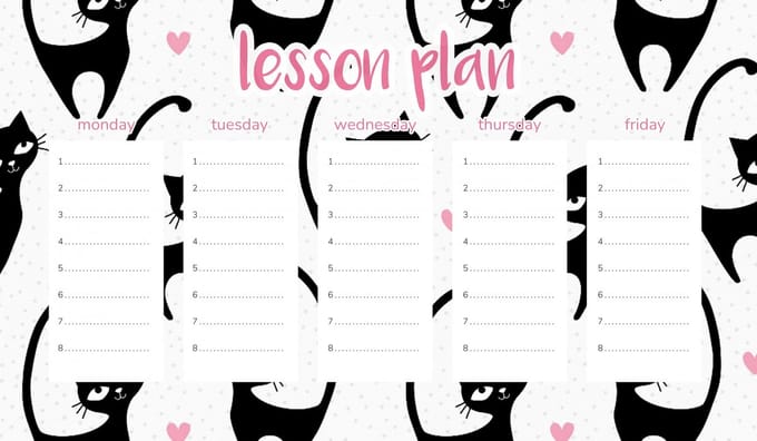 Wallvy - Magnetische Lesplanner - Czarne Koty Motief - 30x17,5 cm