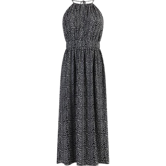 Faina Midi-jurk van chiffon Dames zwart wit