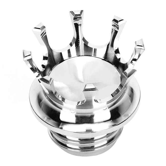 Cache Réservoir Bouchon de Réservoir Type Couronne Accessoire Moto Adapté pour Defender FXDPSilver argenté