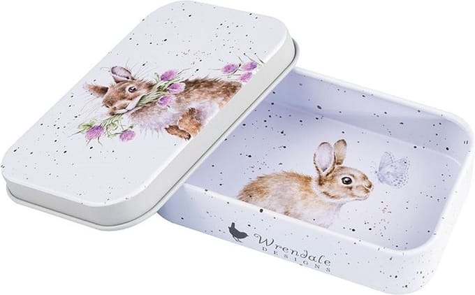 Wrendale Blikje - 'Head Clover Heels' Rabbit Mini Tin - Bewaarblikje Konijn Wrendale Designs