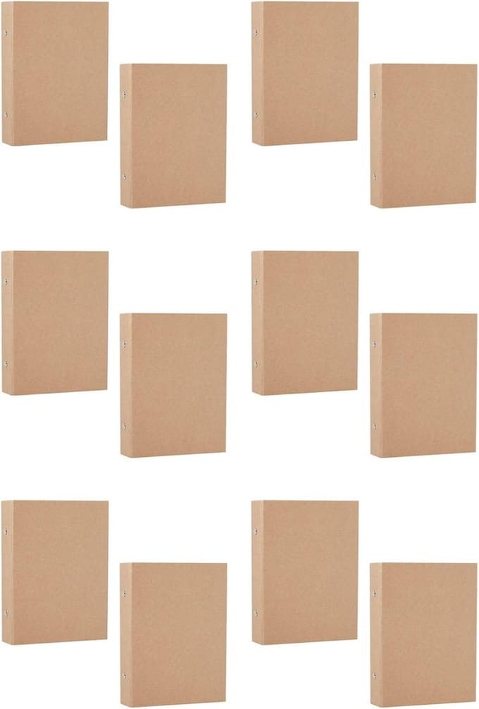 Hervulbare Ringbanden - Losbladige Mappen - Documenten Organiseren - Set van 12 stuks - A5 Formaat - Natuurlijk Kraft
