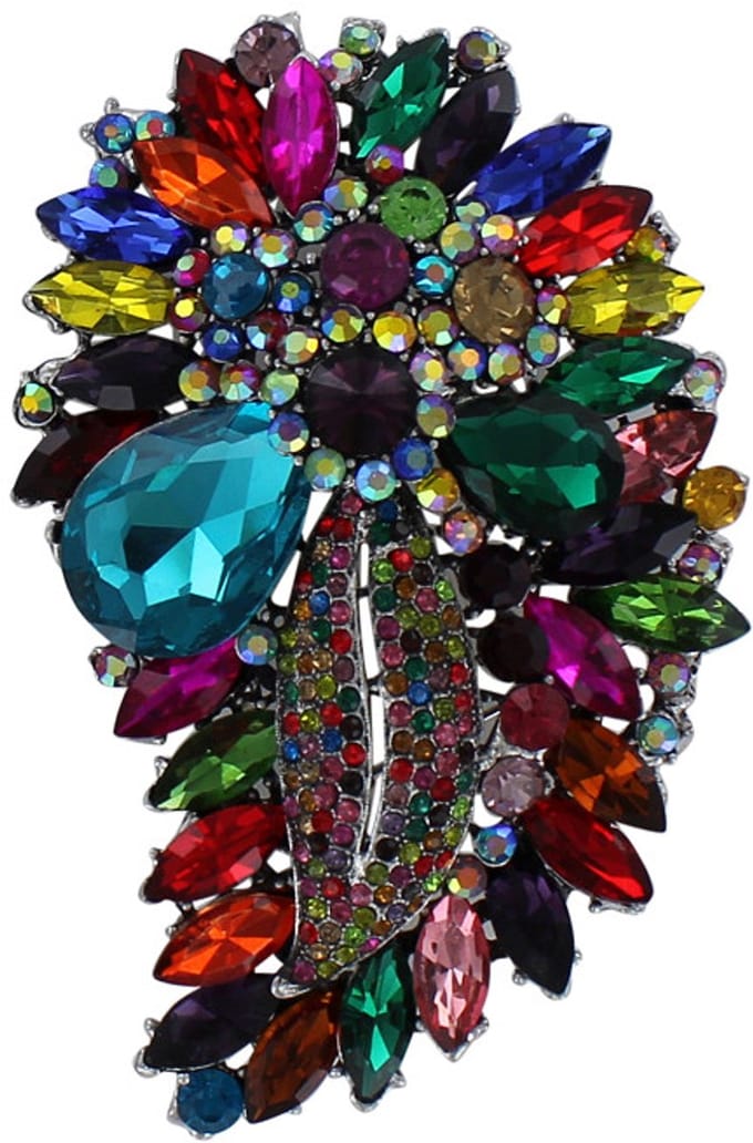 Luxe Broche - Diamand Flower - Strass - Per Stuk