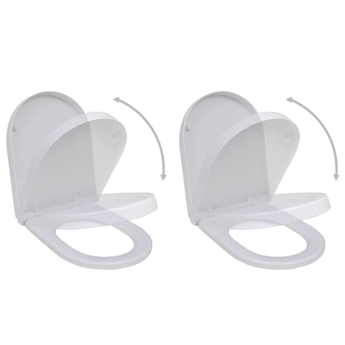vidaXL - Toiletbrillen - met - soft-close - deksels - 2 - st - kunststof - wit