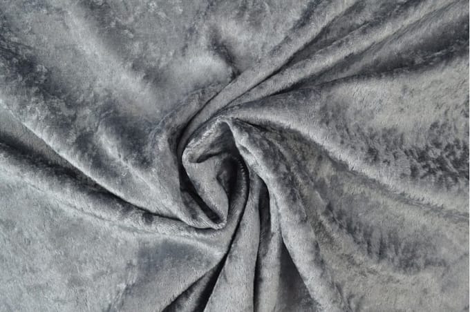 40 meter velours de panne - Donkergrijs - Crushed velvet - 150cm breed
